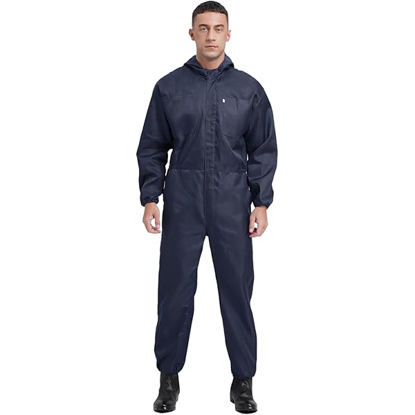 Amazon.com: Hularka Men's Stand Collar Coverall Jumpsuit