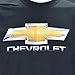 Chevy Chevrolet Photographic Chrome Logo on a Black T Shirt, 2x
