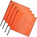 Vulcan Brands Bright Orange Safety Flag with Dowel for Oversized and Wide Loads (18'' x 18'' - Vinyl Coated Nylon Mesh Construction - 4 Pack) primary