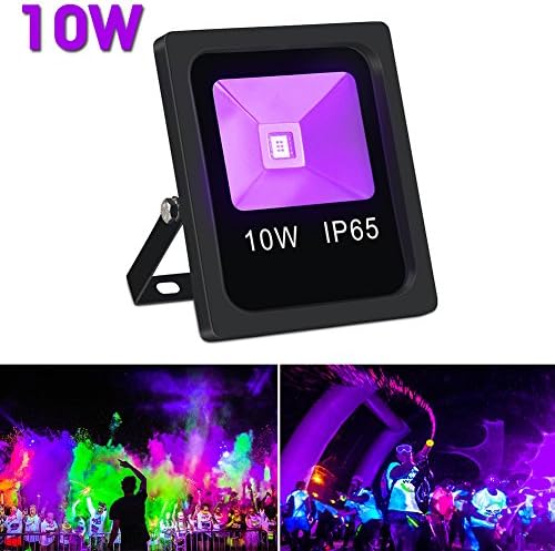 LaluceNatz 10W Outdoor UV Black Light, IP65 Waterproof COB UV Flood Lights for Body Paint, Fluorescent Poster, Glow in the Dark Party (Slim Metal Body)
