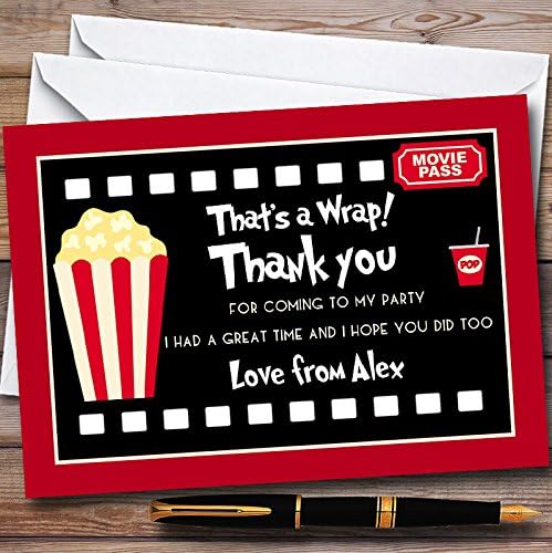 10 x Invitations Movie Film Night Cinema Personalised Children's Birthday Party Thank You Cards