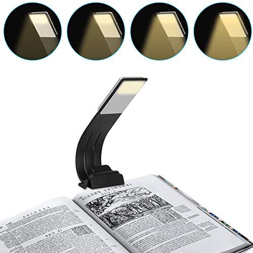 Adkwse Book Reading Light Clip Light with USB Rechargeable 4 Level Dimmable Flexible for Night Reading in Bed