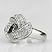 Yoursfs Big Statement Rings for Women 18k White Gold Plated Knot CZ Cocktail Rings Sparkle Austrian Crystal Jewelry Gift