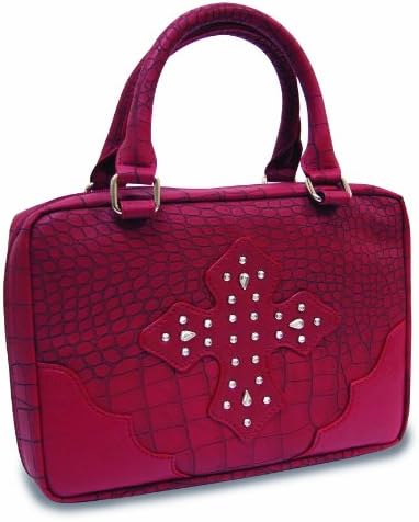 Divinity Boutique Bible Cover Red Croc with Red Gem Cross - Large (22441)