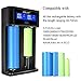 Smart Rechargeable Battery Charger - AA AAA Rechargeable Battery Charger 18650 Charger for Ni-MH Ni-Cd AA AAA Li-ion IMR 10440 14500 16340 18650 RCR123 26650 Chargers with LCD Display and USB Port