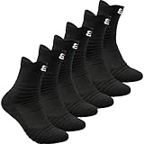 Pelisy Compression Mens Athletic Crew Socks 6 Packs For Basketball & Running