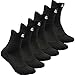Belisy Mens Athletic Compression Crew Ankle Quarter Socks 6 Packs For Basketball & Running