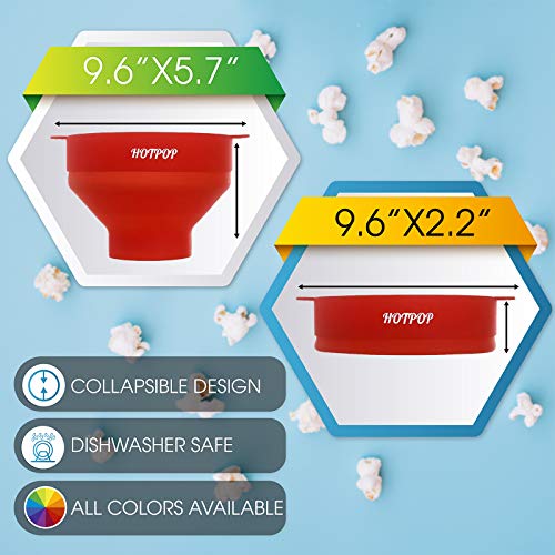 The Original Hotpop Microwave Popcorn Popper, Silicone Popcorn Maker