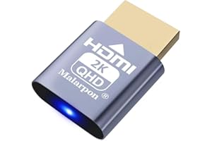 Malarpon HDMI Dummy Plug fit-Headless Display Emulator DDC EDID Headless Ghos with Windows Mac OSX Linux Great for Graphics A