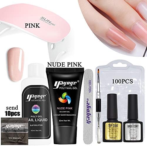 Yayoge Quick Extension Nail Gel Kit with UV/LED Nail Lamp Builder Gel Kit Nail Manicure Professional Nail Technician All-in-One French Kit