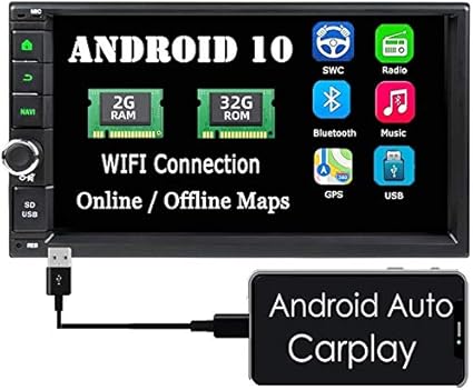 Amazon Com Double Din Android Auto Car Stereo Touch Screen Car Radio With Bluetooth Carplay Android 10 Head Unit Octa Core 2 Din 7 Inch Gps Auto Radio In Dash Am Fm Digital Media Recevier