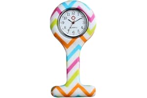 Avaner Silicon Nurse Watch, Pin-on Brooch Fob Watch, Vintage Floral Lapel Watch, Analog Quartz Hanging Pocket Watch for Nurse