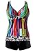 Aleumdr Womens V Neck Racerback Printed Tankini Swimsuits with Swim Shorts S - XXXL
