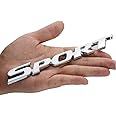 GO-UPP 3D Sports Chrome Metal Car Sticker Emblem Badge Decals Stickers For Ford JEEP Dodge Mercedes BMW Mustang Volvo Chevrolet Nissan Audi VW Ford Honda Toyota Jaguar Decoration Accessories, Silver