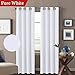 H.VERSAILTEX Linen Curtains 108 Inches Long for Living Room 2 Panels Set Linen Textured High Ceiling to Floor Curtains for Patio Stunning Bohemian Urban Industrial Farmhouse 9 FT, Heather Pure White