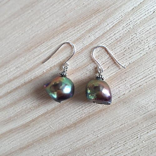 Blazing color baroque pearl earrings