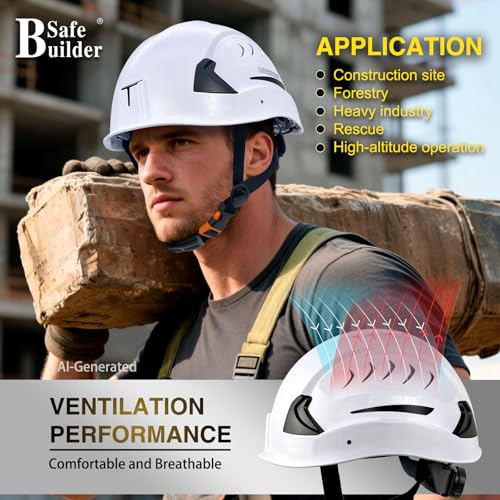 SAFEBUILDER G2C Safety Helmet ANSI Type 2 Class C Hard Hats Vented EPS Liner Lightweight for Construction Work at Height Rescue Industrial OSHA