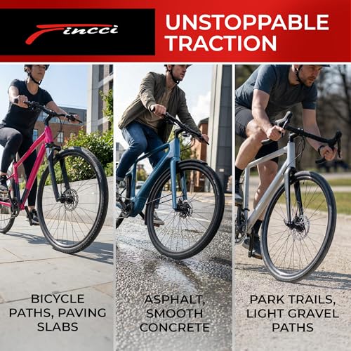 Fincci Bicycle Tyre 700 x 32c – Pair of 28 Inch Tyres, 32-622 with Puncture Protection Puncture Protection 1 mm for Road Bike, Mountain Bike, Electric Bicycle, Tour – Pack of 2 Roam
