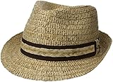 Tommy Bahama Men's Burned Raffia Fedora, Natural, Small/Medium