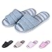 shevalues Women's Soft Indoor Slippers Open Toe Cotton Memory Foam Slip on Home Shoes House Slippers, Teal 250 (Size 6-7)