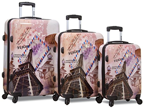 Rolite City Stamping Lightweigt 3-pcs Expandable Hardshell Spinner Luggage Set (FLIGHT)