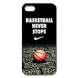 Customize Basketball Never Stops Unique Durable Back Cover Case for iPhone 5 5s