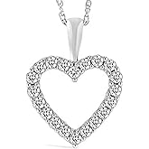 Houston Diamond District 0.5 to 5 Carat Classic Heart LAB GROWN Diamond Pendant Necklace for Women Value Collection