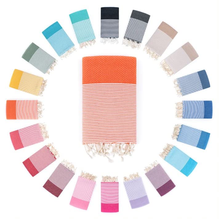 Darido Handmade Honeycomb Fouta Hammam Towel - XXL Sauna, Bath, & Beach Towel 100 x 200 cm - 100% Cotton - Lightweight, Soft & Absorbent - Multiuse & practical