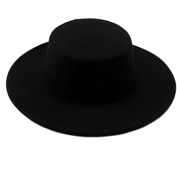 ASTRQLE Classic Black Fashion Fedora Flat Hat Elegant Jazz Hats