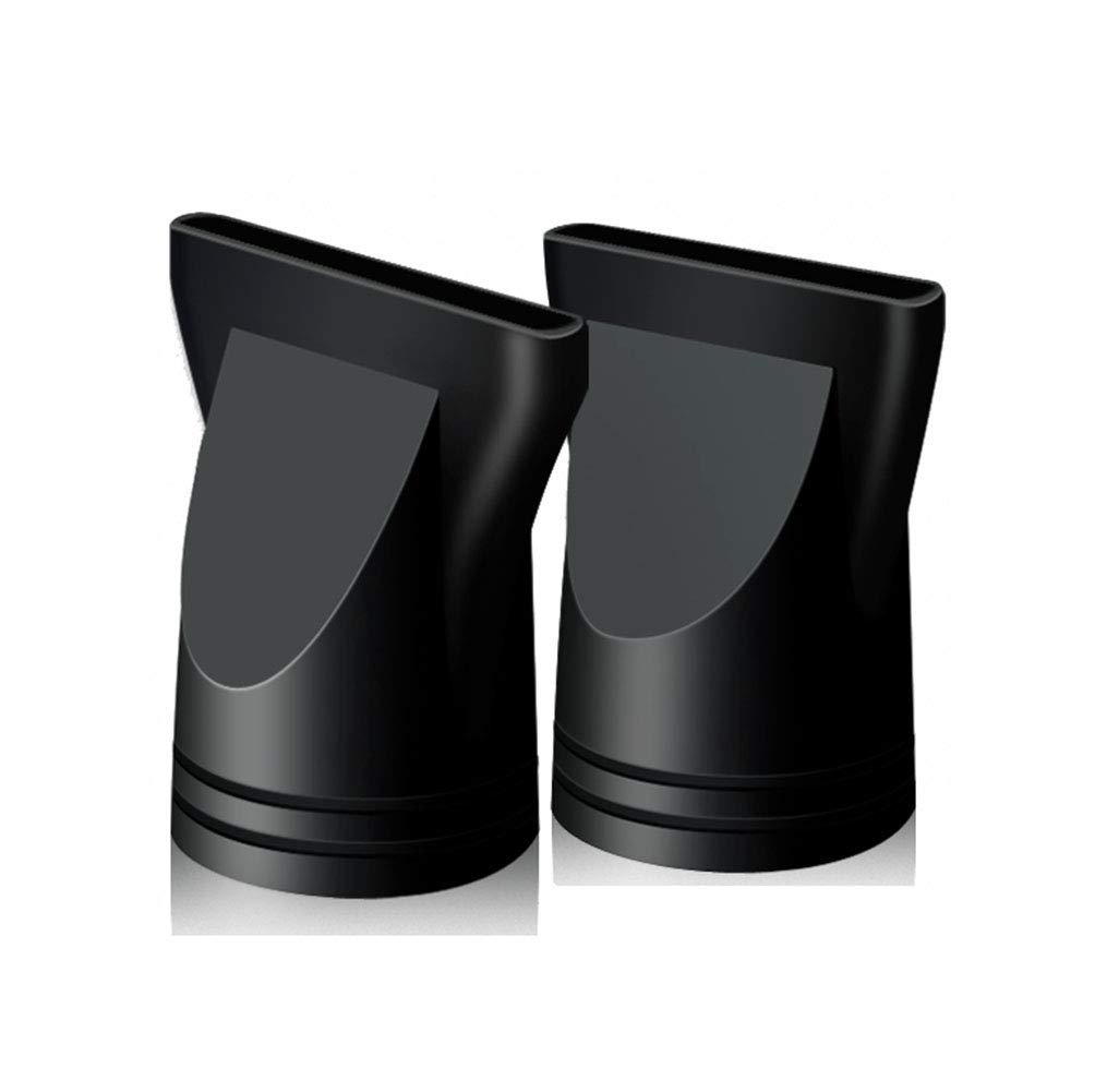 QUUPY 2PCS Hair Dryer Nozzle Plastic Salon Hair Dryer Nozzle Replacement Narrow Concentrator Replacement Blow Flat Hair Drying Nozzle Black