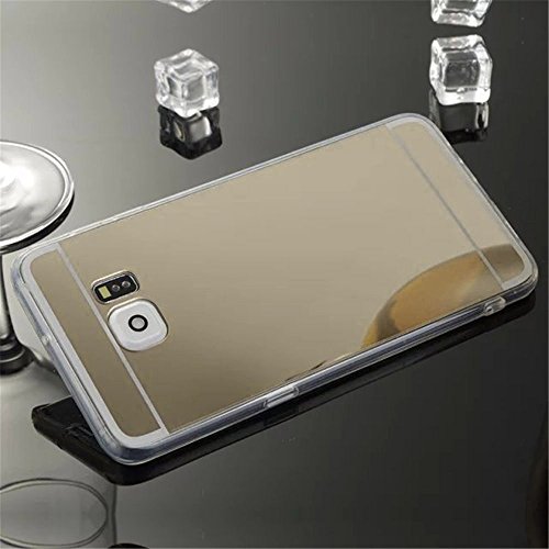 Galaxy On7 (2016) / On Nxt / J7 Prime Case, SOGA [Reflective Guard Series] Luxury Mirror Back Shock-Absorption TPU Protective Case for Samsung Galaxy On7 (2016) / On Nxt / J7 Prime 2017 - Gold