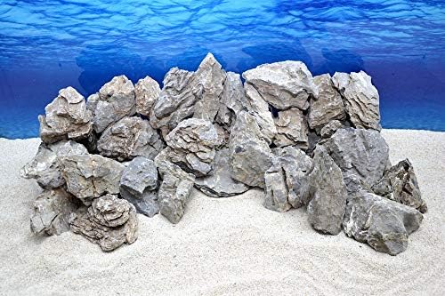 AQUARISTIKWELT24 Pro Stone Aquarium Decoration Natural Stones in Grey 300-700 g No. 67 Stone Back Wall