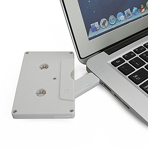 Usbkingdom 64GB USB 2.0 Flash Drive Cassette Tape Shape Thumb Drive Memory Stick Pendrive (White)