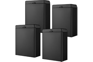 Tioncy 4 Pcs Sanitary Napkin Receptacle, Tampon Disposal Bin Wall Mounted Tampon Holder Stainless Steel Sanitary Napkin Disposal Bins for Home Office Public Restrooms Bathroom (Black)