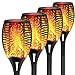 DIKAIDA 4 Pack Solar Torch Lights Upgraded, Waterproof Flickering Flame Solar Torches Dancing Flames Landscape Decoration Lighting Dusk to Dawn Outdoor Security Solar Light for Garden Patio Driveway