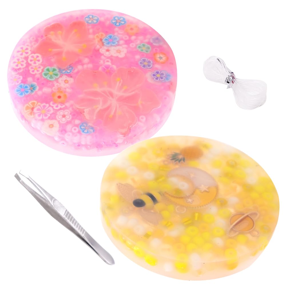 2 PCS Picky Pad, Fidget Toys for Adults Round Picky Pad Fidget Toy with Tweezer Reusable Sensory Toys Stress and Anxiety Relief Toy for Adults Kids