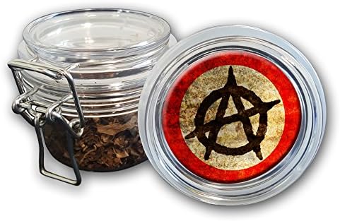 Expression Gifts Airtight Stash Jar With Silicone Seal, Anarchy, Food, Grade Plastic With Locking Wire Top, Smell Proof Hermes Container