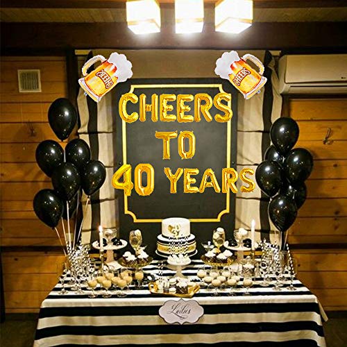 JeVenis-Set-of-18-Cheers-To-40-Years-Balloons-Cheers-To-40-Years-Banner-Cheers-Beers-to-40-Years-Banner-40th-Birthday-Party-40th-Anniversary-40th-Birthday-Sign-40th-Birthday-Decor-40th-Party-Banner