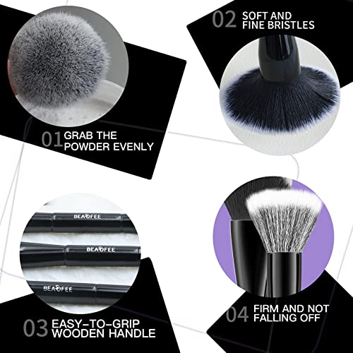 Makeup Brush Set 10 Make Up Brushes Set Professional Foundation Brush Synthetic Bristles Concealer Eyebrow Eyelash Spool Eyeshadow Eyeliner Powder Liquid Cream Blusher Brush with Make Up Brushes Pouch