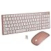Wireless keyboard and mouse Set, Hi-azul Compact Low-noise 2.4GHz Wireless Keyboard and Mouse Combo with Number Pad for Home and Office Use (Rose Gold)