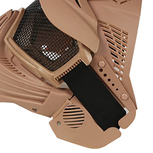 Paintball Masks,YASHALY Adjustable CS Military Tactical Gear Full Face Airsoft Mask with Mesh Eye Protection for Shooting Hunting Cycling Motorcycle (Tan)