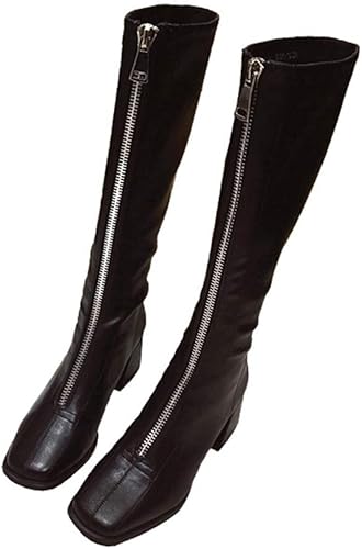 Amazon シュウカ ロングブーツ シンプル 美脚 ファッション 安定感 低ヒール ジョッキーブーツ ロングエンジニアブーツ 大人 上品 シンプル ヒール 黒 靴 秋冬 ウオーキングシューズ 安定して歩きやすい ジョッキーブーツ シュウカ ブーツ ブーティ