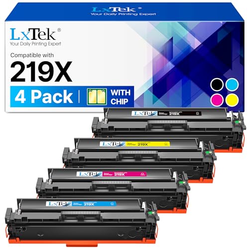 LxTek 219X Toner 219 with Chip 219A Compatible Black for HP 219X Toner Set Original for HP Color LaserJet Pro MFP 3302FDWG for HP Color LaserJet Pro MFP 3302SDWG 3302FDW 3202DW 3302 (Pack of 4)