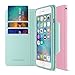 iPhone 6S Wallet Case, MAXBOOST ELEGANCE Series iPhone Wallet Cover for iPhone 6 / 6S Protective PU Leather Card Case w/3 Card Slots + Side Pocket Flip Magnetic - Light Pink/Teal