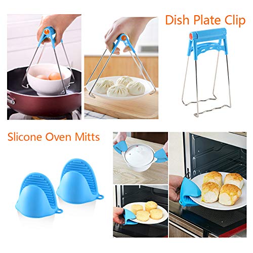 Delicacy Instant Pot Accessories Set Compatible with 5,6,8Qt - 7 PCS Pressure Cooker Accessories with Steamer Baskets,Non-stick Springform Pan,Egg Rack,Egg Bites Mold,Kitchen Tong, Dish Clip,Oven Mitt