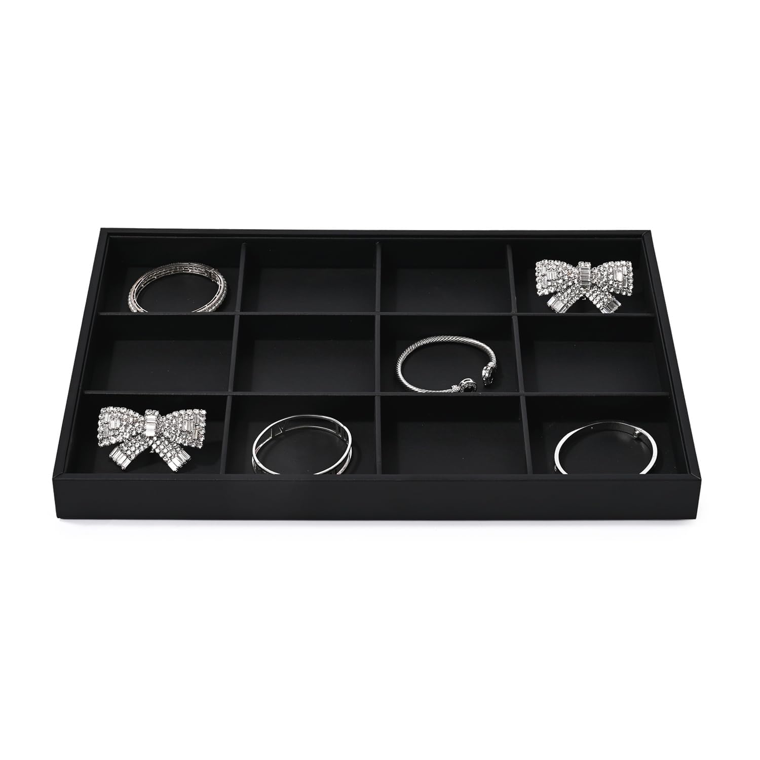 Oirlv 12 Sections Jewellery Tray PU Leather Jewellery Display Tray for Jewellery Organiser Display