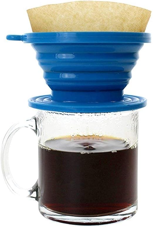 Wolecok Silicone Collapsible Coffee Filter, Camping Coffee Dripper Cone