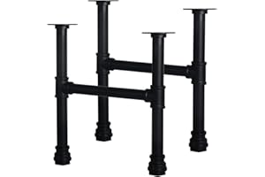 HouseAid 16 Inch Industrial Pipe Legs, Rustic Iron Legs for Custom Tables and Furniture, DIY Heavy Duty Metal Legs for Farmhouse Home Décor, Matte Black