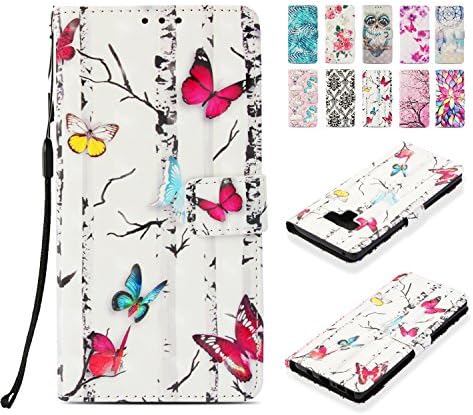 Samsung Galaxy Note 9 Leather Wallet Case, Universecase Samsung Galaxy Note 9 Flip Case Cover Butterfly Multi 3D Painted Book Style Premium PU Full Body Protection with Kickstand Function Magnetic Closure Card Slots Holster Purse, Soft TPU Thin Silicone Inner Back Cover 360 degrees Protective Skin Cover for Samsung Galaxy Note 9