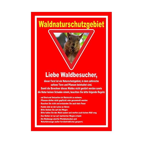 Melis-Folienwerkstatt Schild Wald-Naturschutzgebiet - 30x20cm - BohrlÃ¶cher - 3mm Hartschaum â 20 VAR S00359-203-D